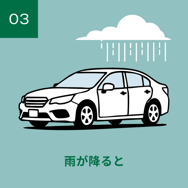 雨が降ると